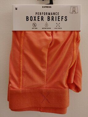 EXPRESS Coral Orange Performance Boxer Briefs - Medium